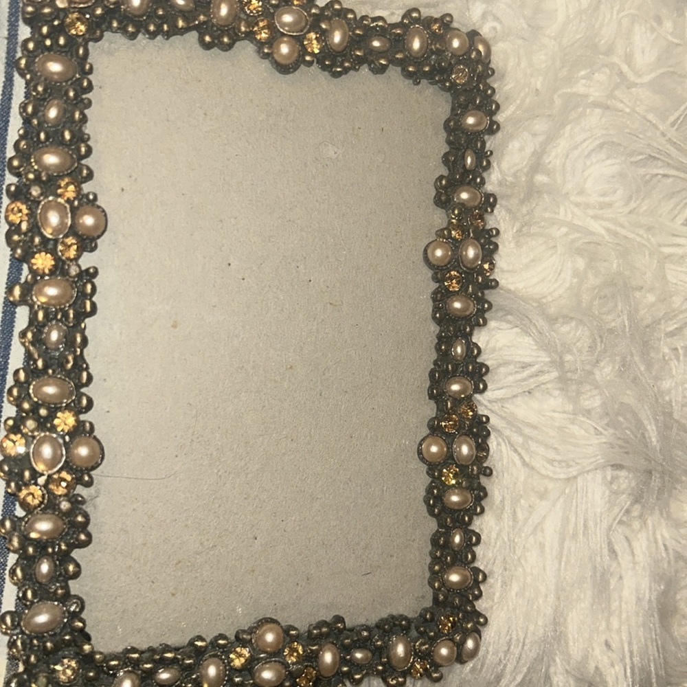 Jeweled Picture frame.. PEARLS; ‘gold’ and more!!